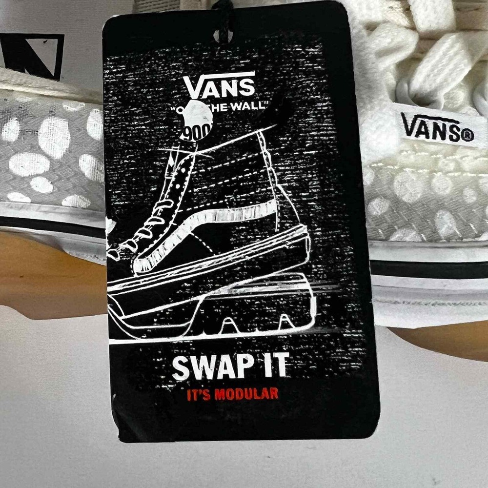 Vans Authentic Modular Mesh Polka Dot Gum Sole Sneakers White NWT Womens 7.5 - Picture 13 of 16